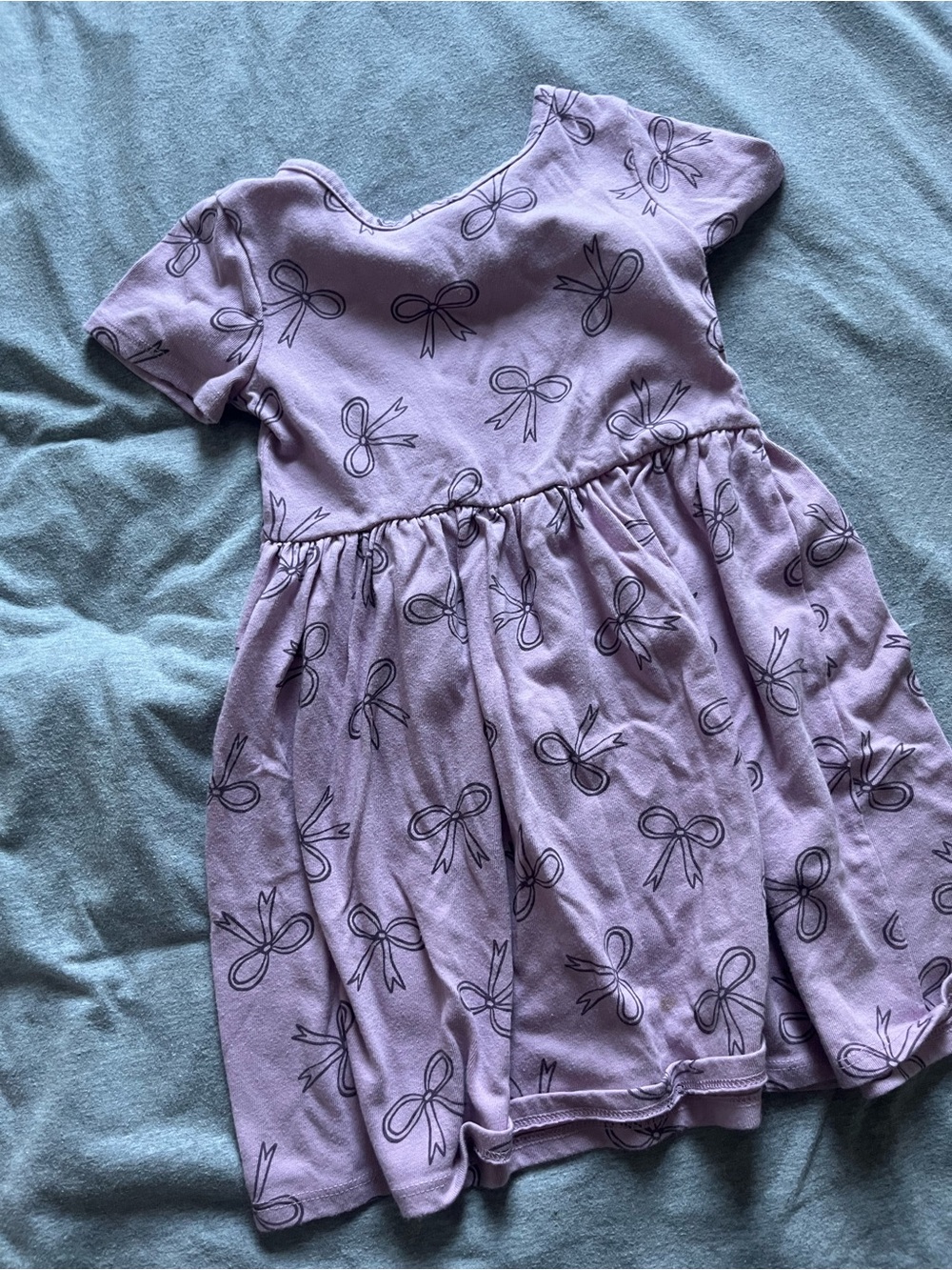 Cat & Jack Lavender Bow-Print Casual Dress
